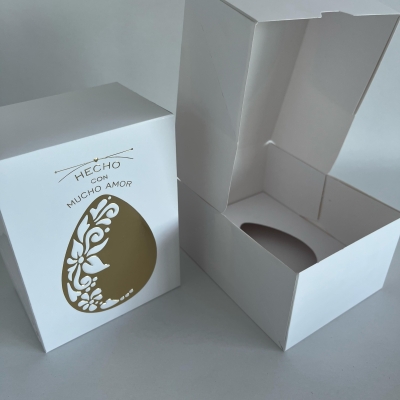 Caja Hecho con Amor – Medio Huevo 💛 Autoarmable